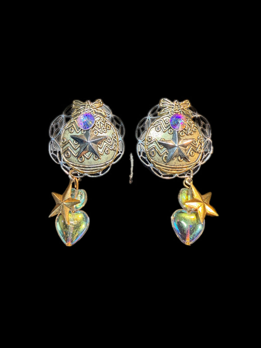GLASS HEARTS & STARS EARRINGS