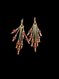 DARK RED BEADED EARRINGS