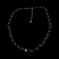 SIMMONS 12K FILLED GLASS BLACK GLASS NECKLACE