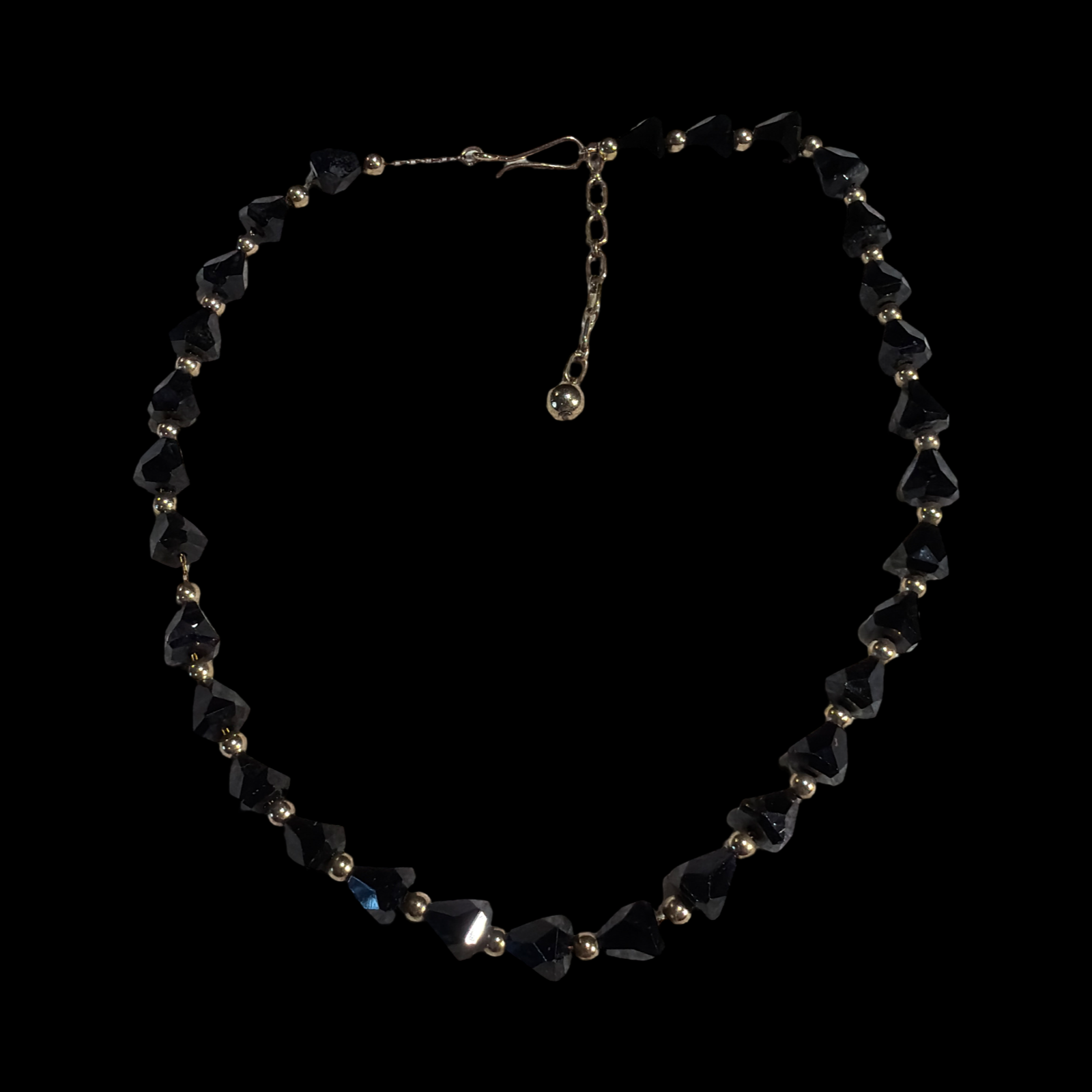 SIMMONS 12K FILLED GLASS BLACK GLASS NECKLACE