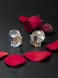 SILVER TONE EARRINGS WITH LEAVES