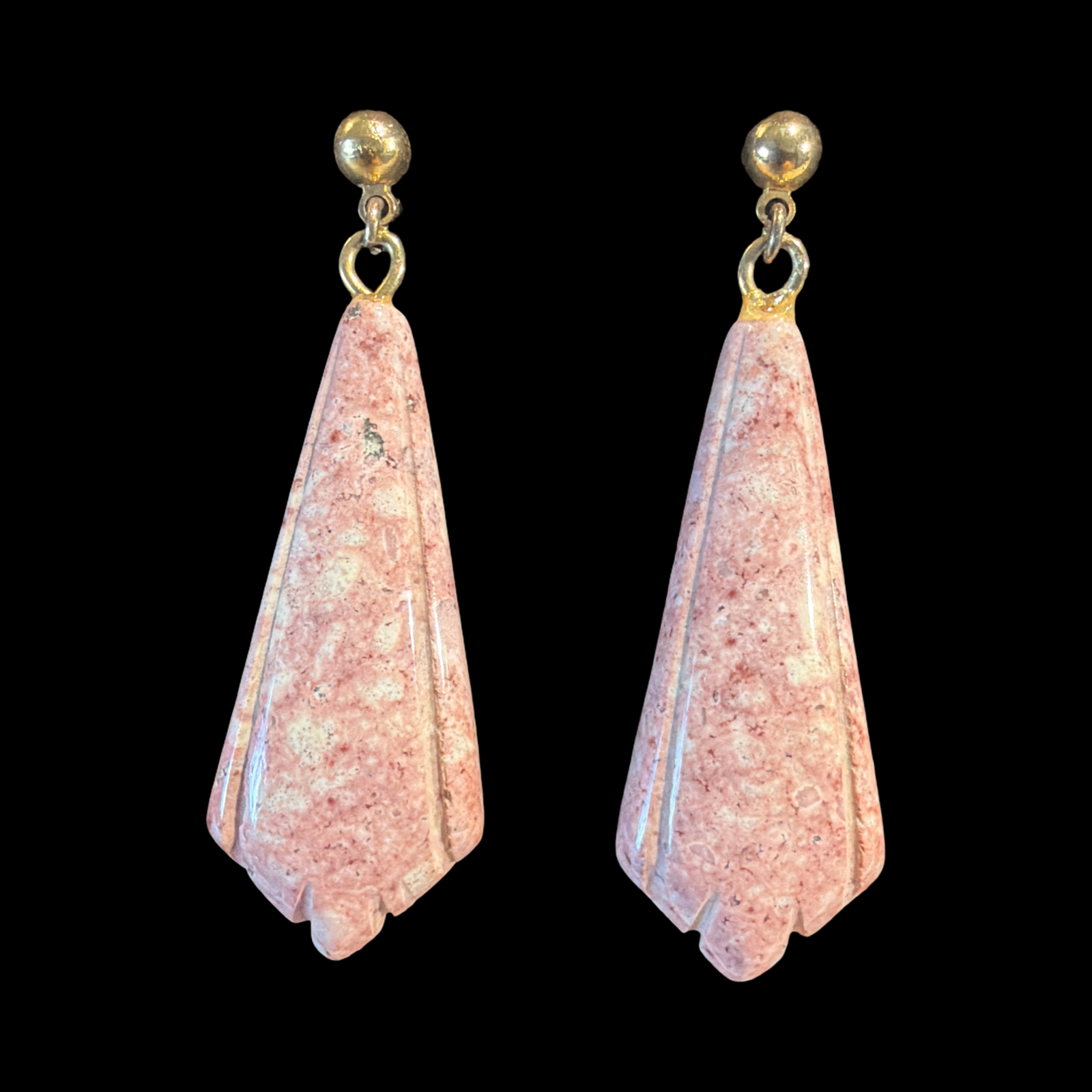 PINK STONE DANGLE EARRINGS
