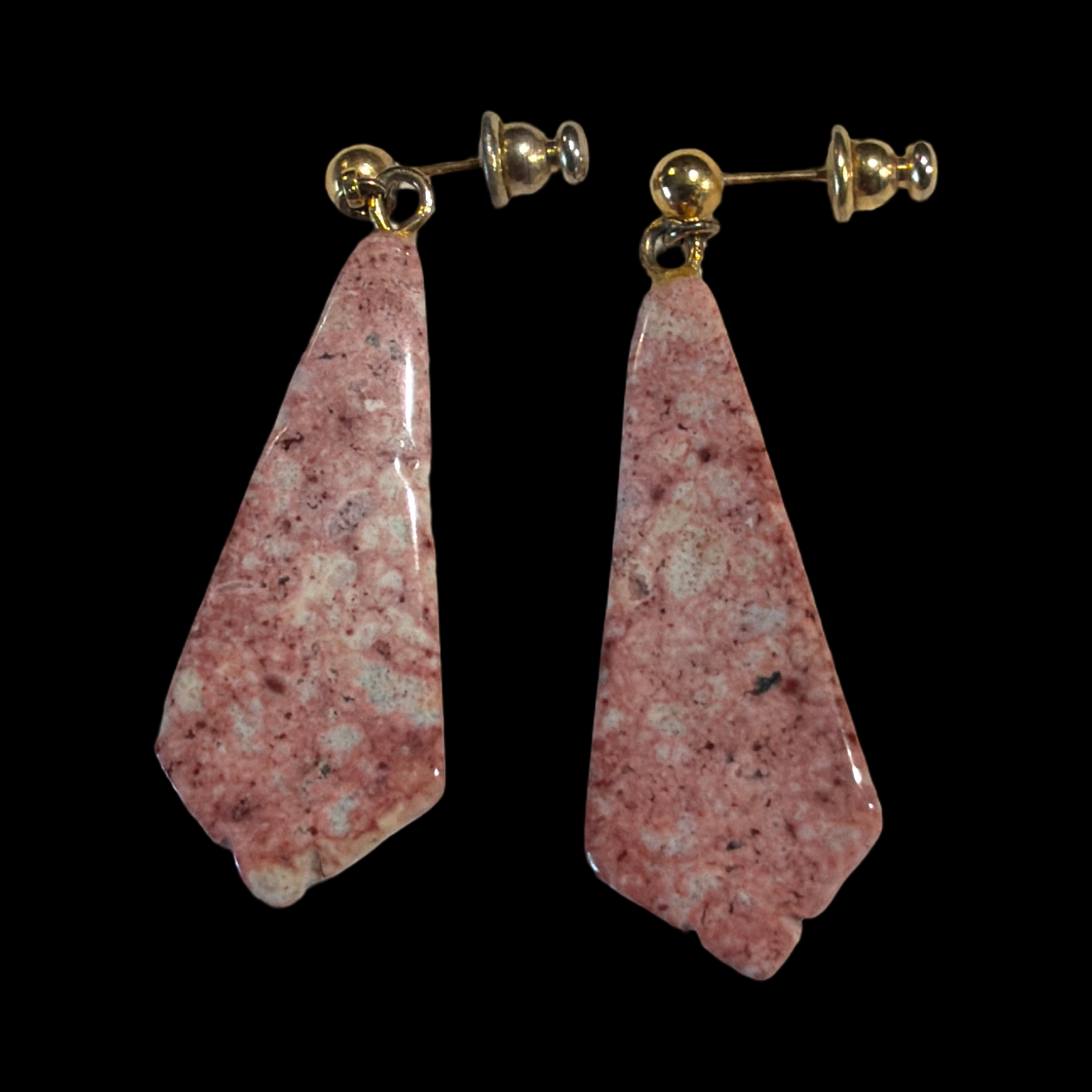 PINK STONE DANGLE EARRINGS