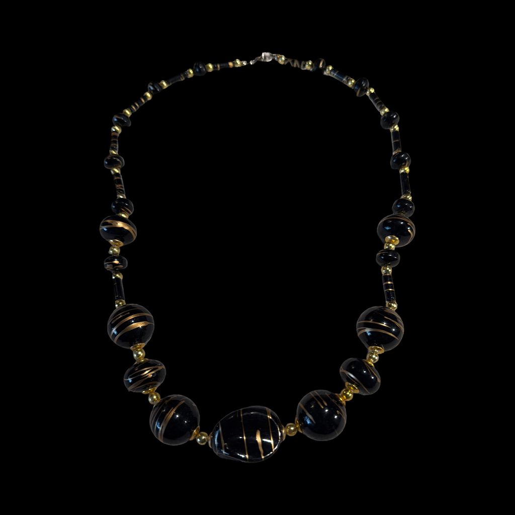 BLACK WITH GOLD DRIZZLE NECKLACE