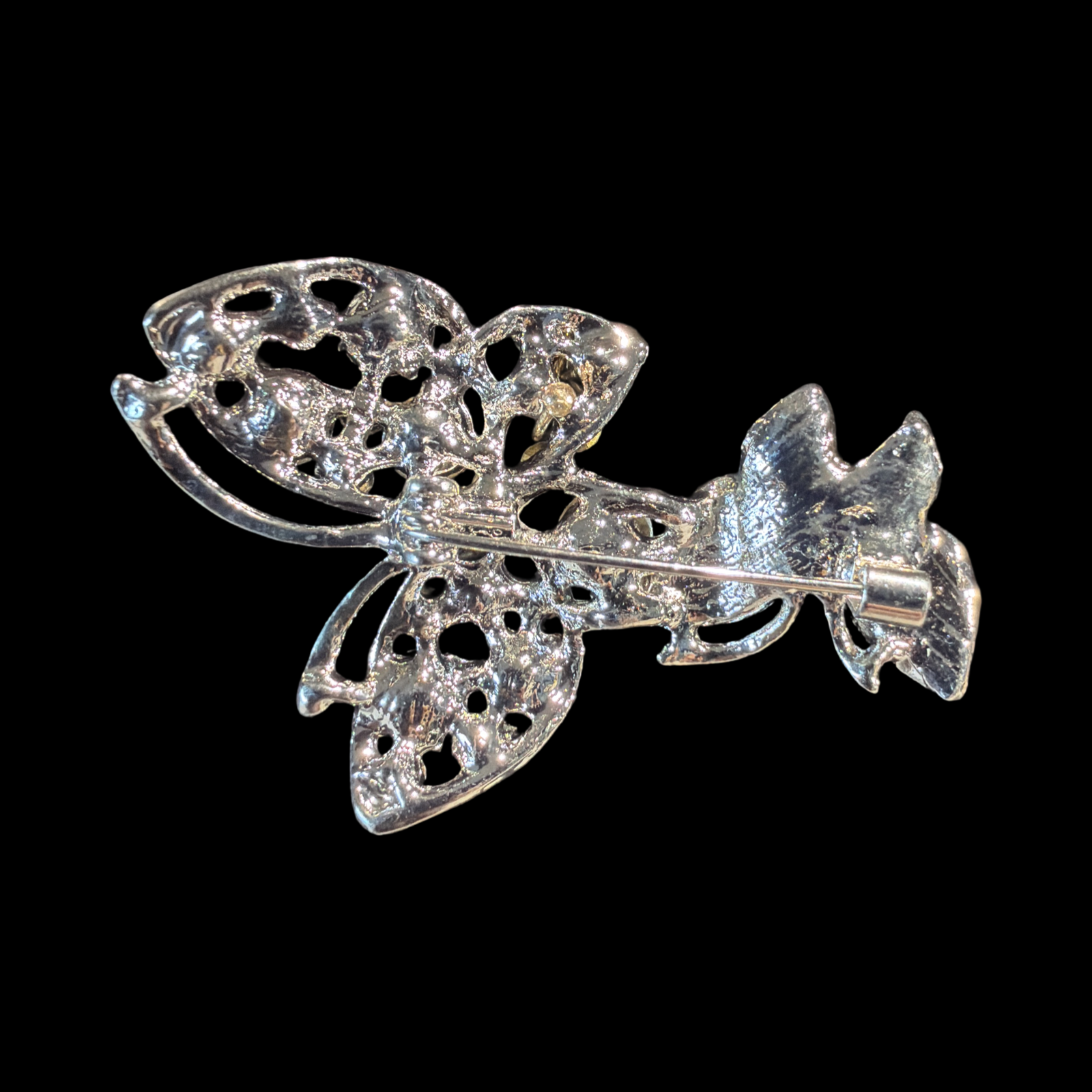 RHINESTONE BUTTERFLY BROOCH