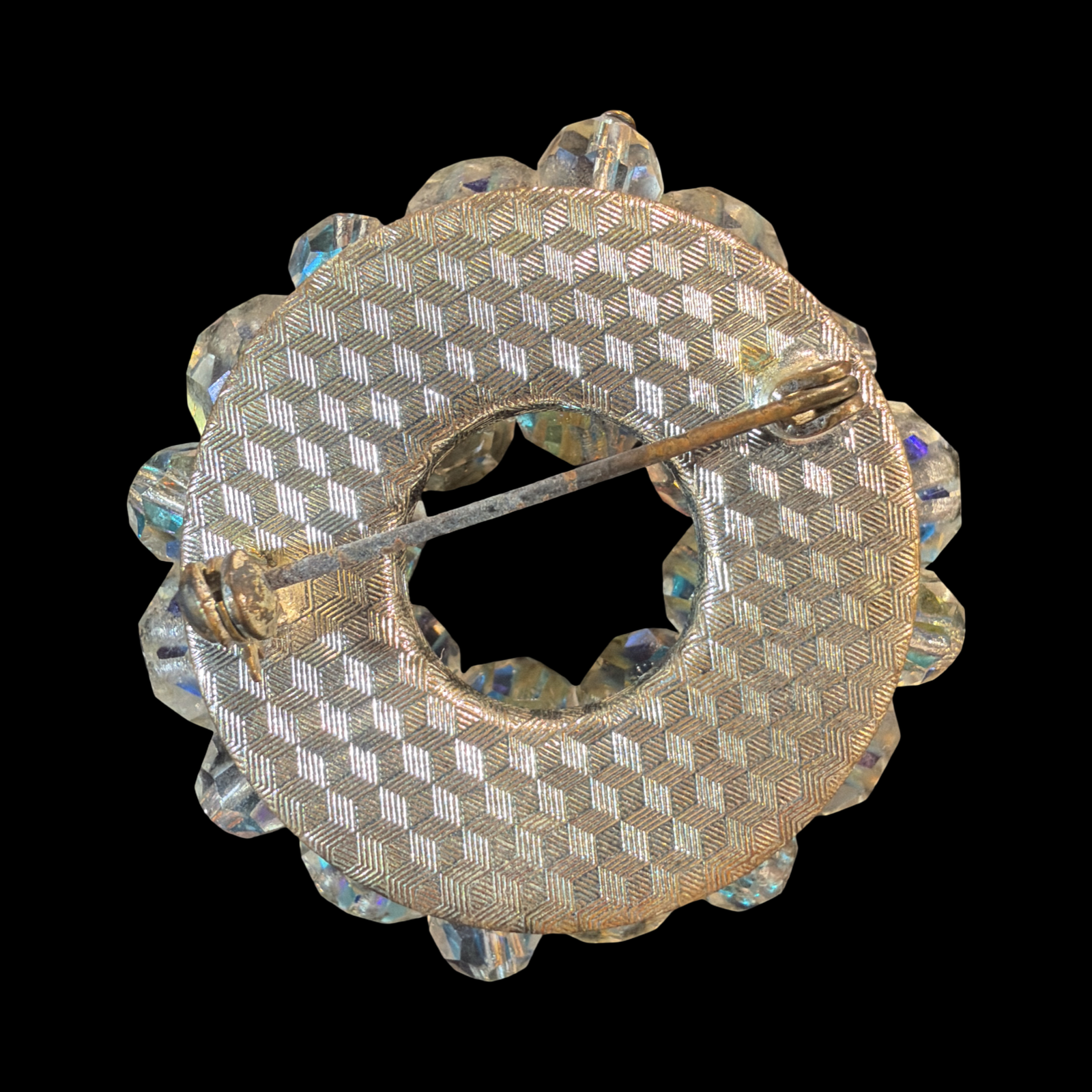 GLASS AB VINTAGE WREATH BROOCH