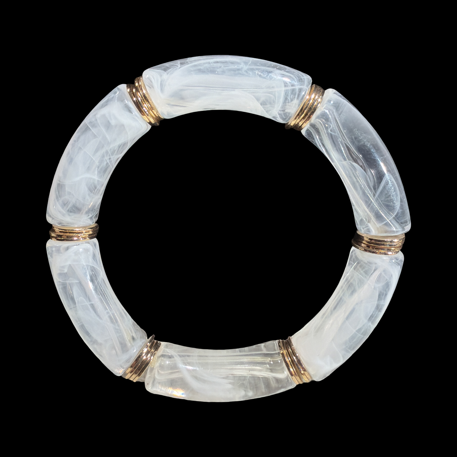 SMOKEY WHITE ACRYLIC BRACELET