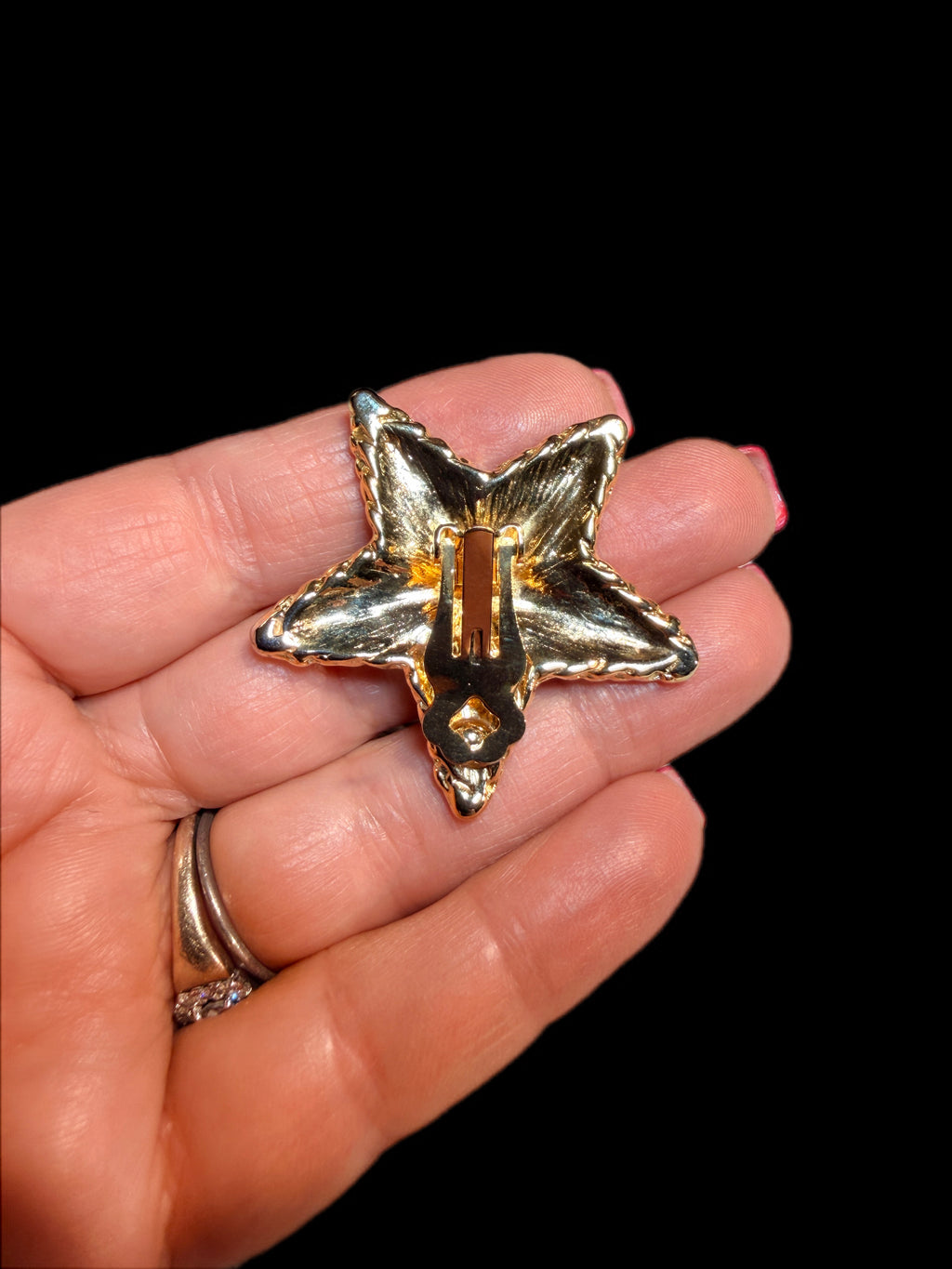 RED & GOLD STAR EARRINGS