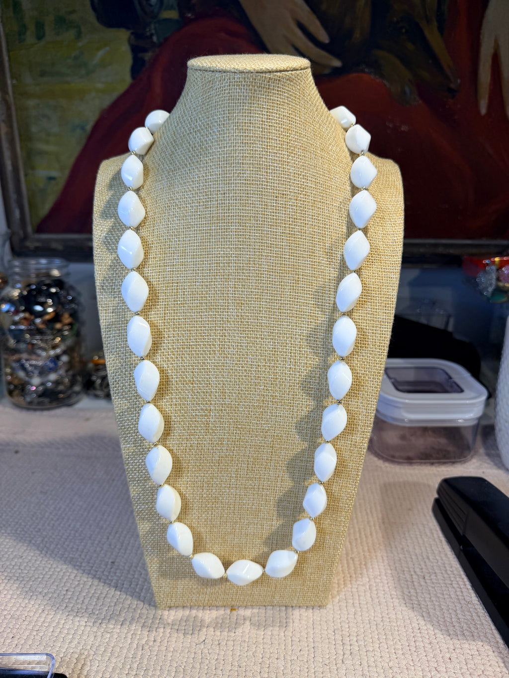 NAPIER WHITE BEADED NECKLACE