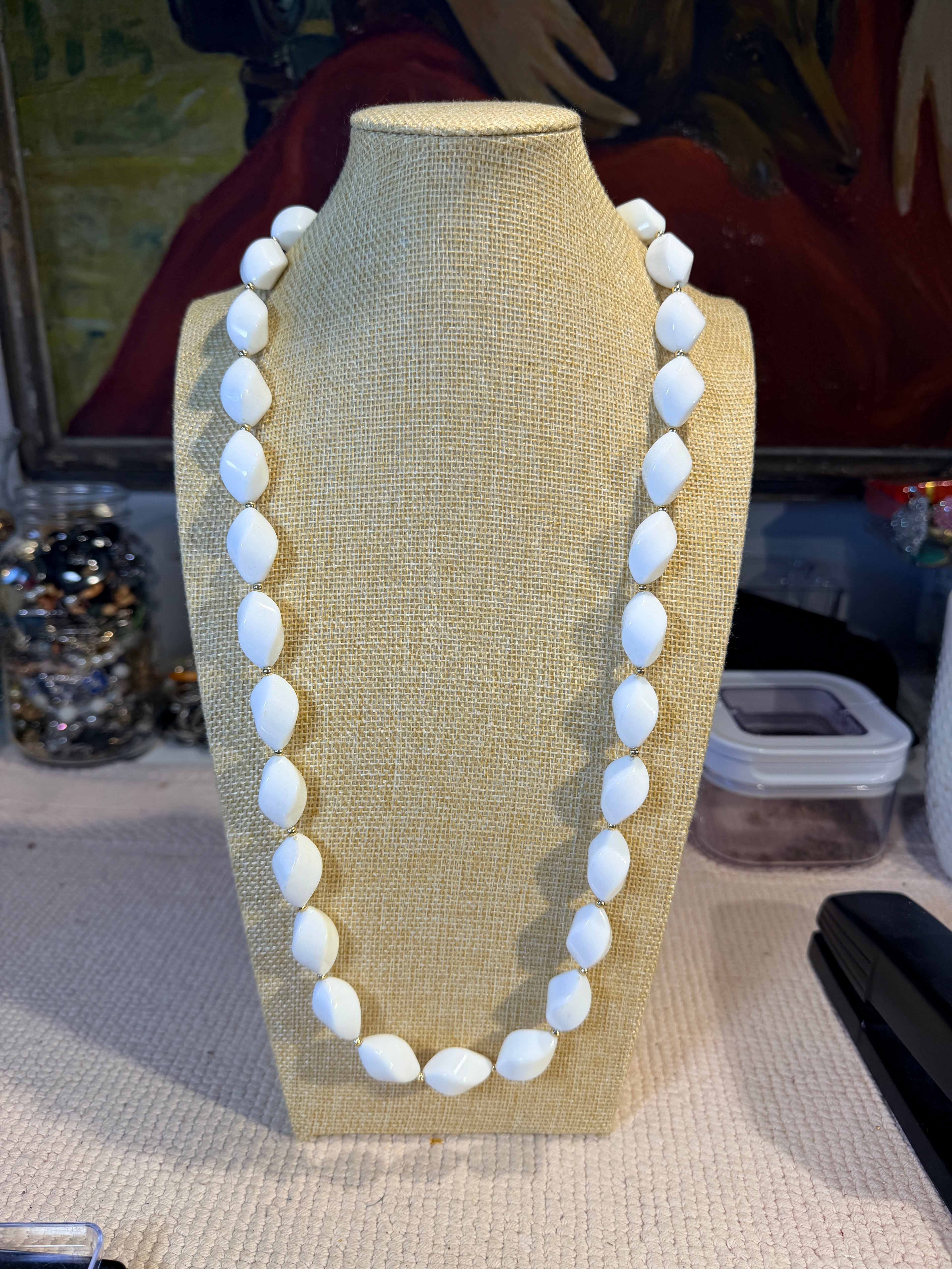 NAPIER WHITE BEADED NECKLACE