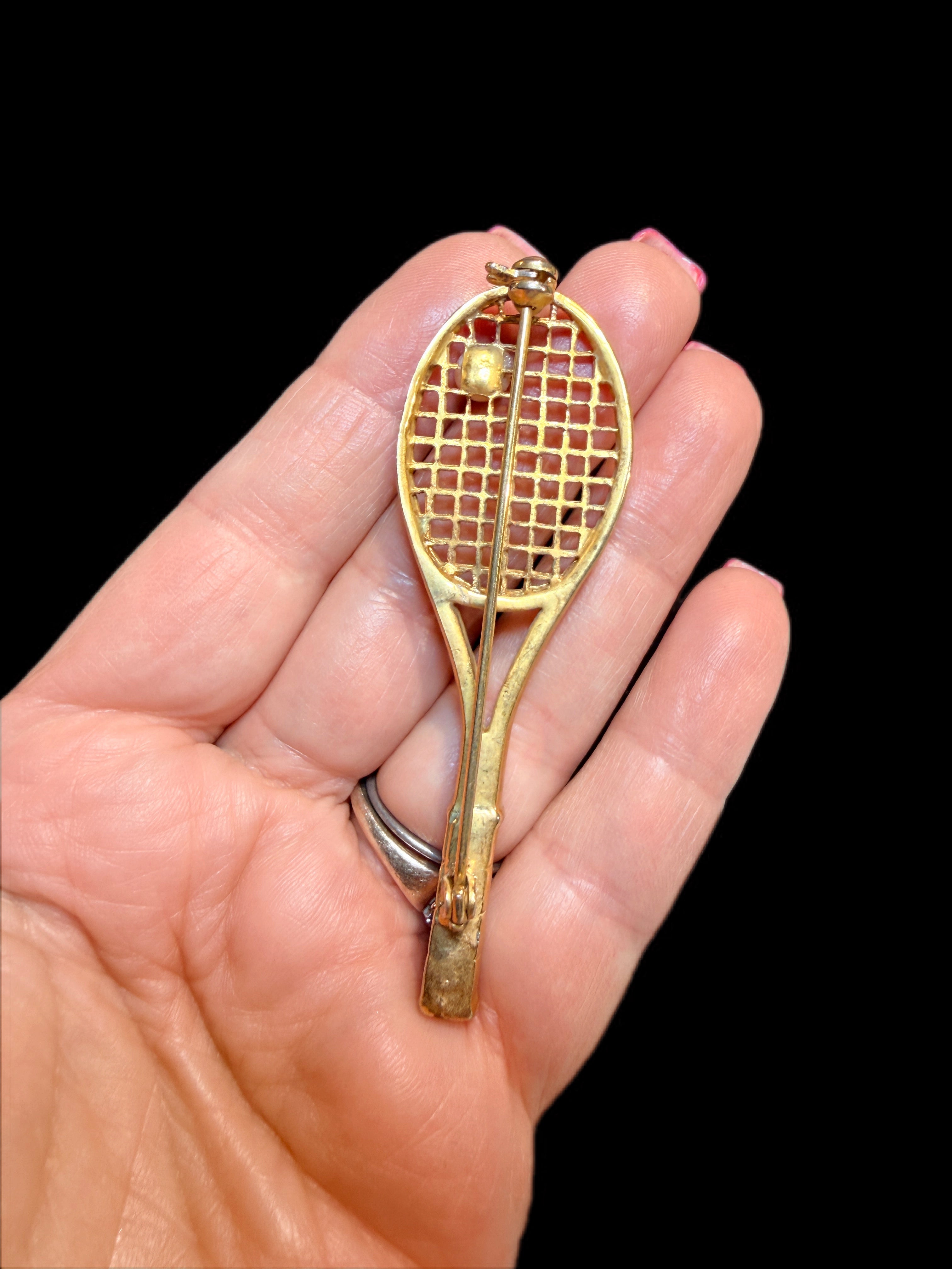 TENNIS RACKET BROOCH