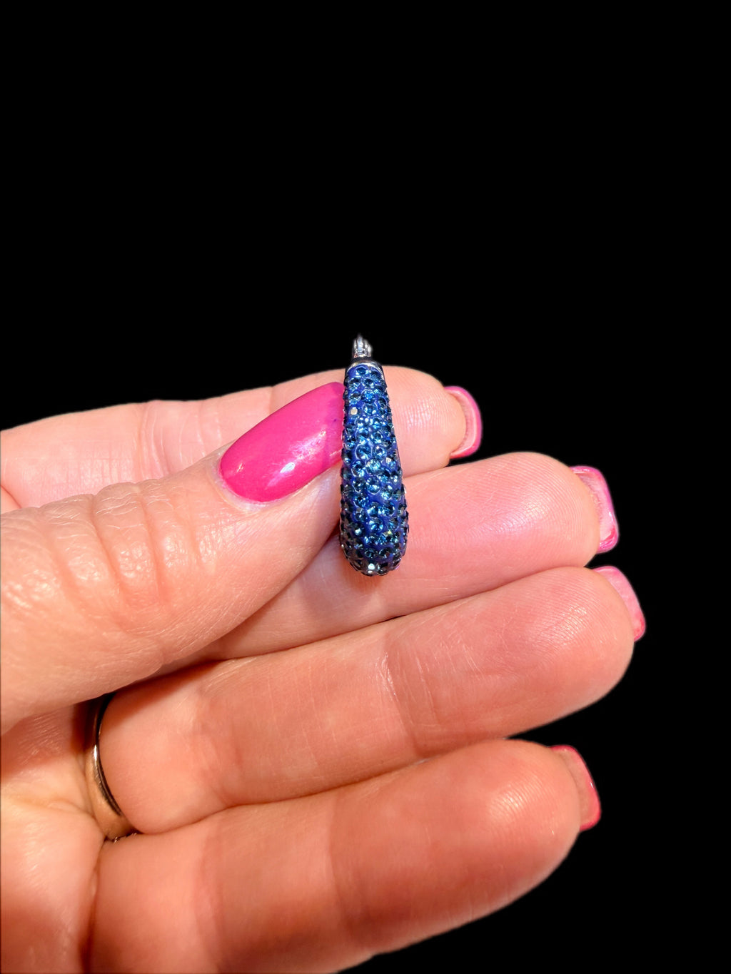 BLUE RHINESTONE EARRINGS