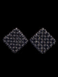 VINTAGE SQUARE BLACK BEADED EARRINGS