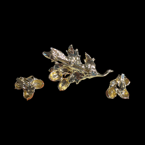ACORN BROOCH AND CLIP ON SET