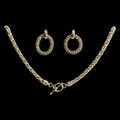 GOLD TONE WOVEN NECKLACE AND EARRINGS