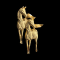 2 HORSES BROOCH