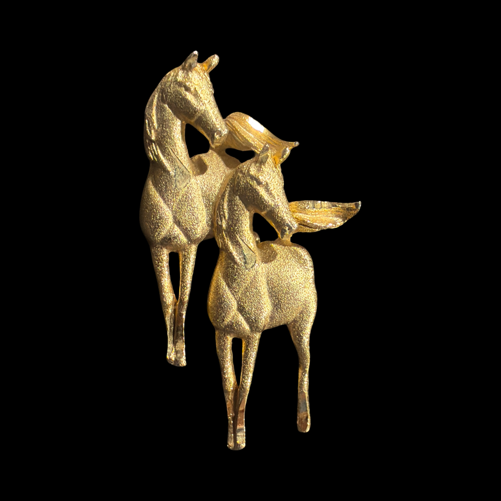 2 HORSES BROOCH
