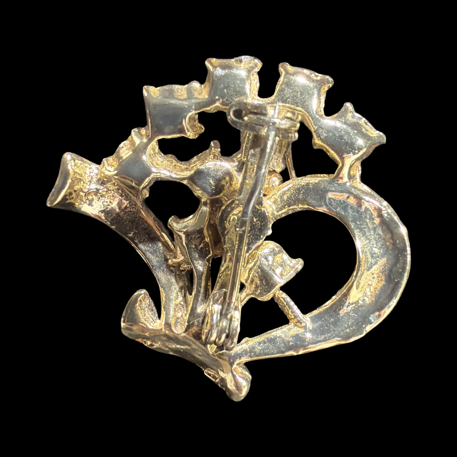 VINTAGE AQUAMARINE RHINESTONE BROOCH