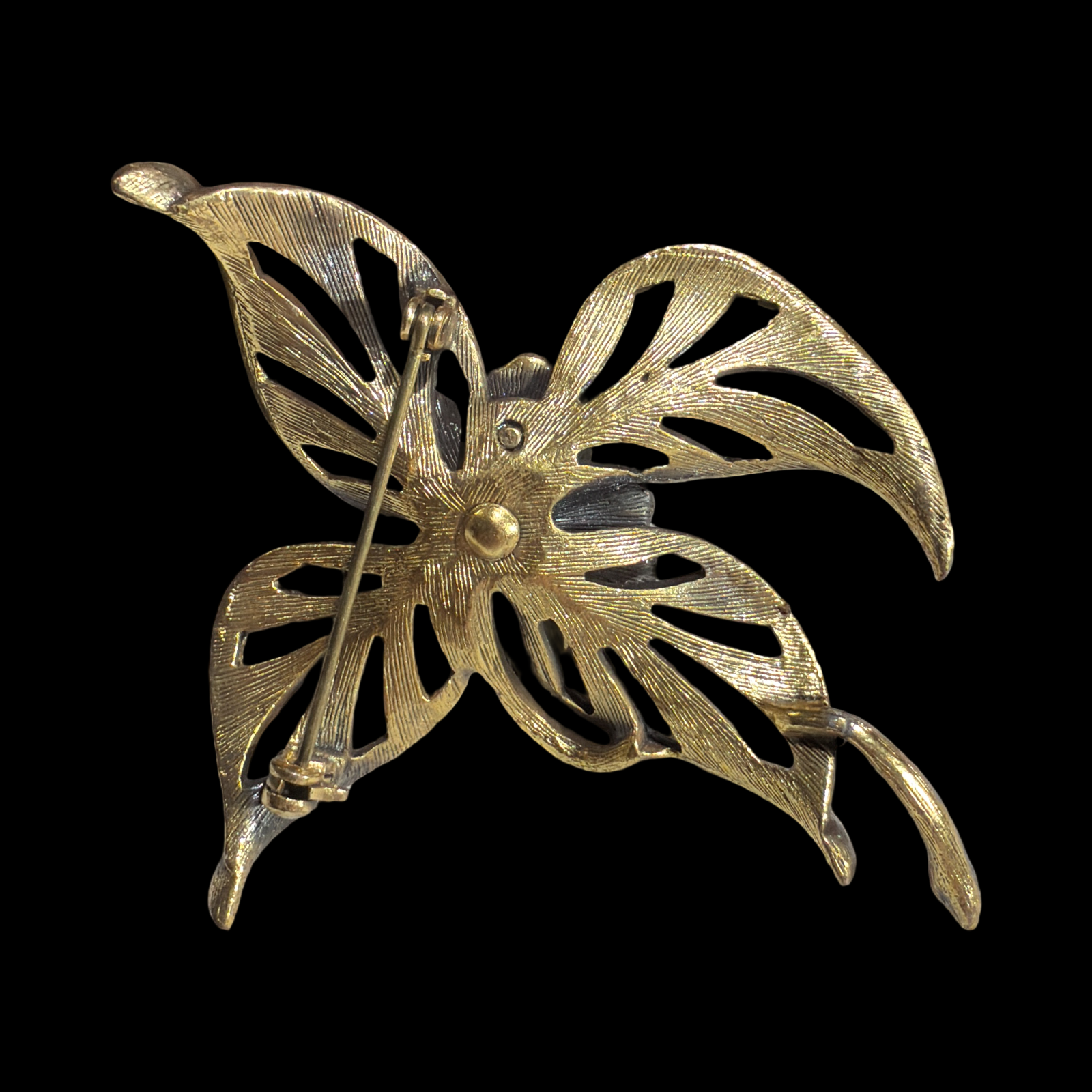 BRONZE FLORAL BROOCH