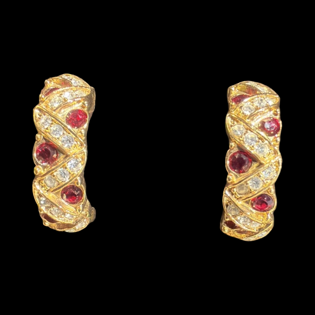 ROMAN RUBY RHINESTONE EARRINGS