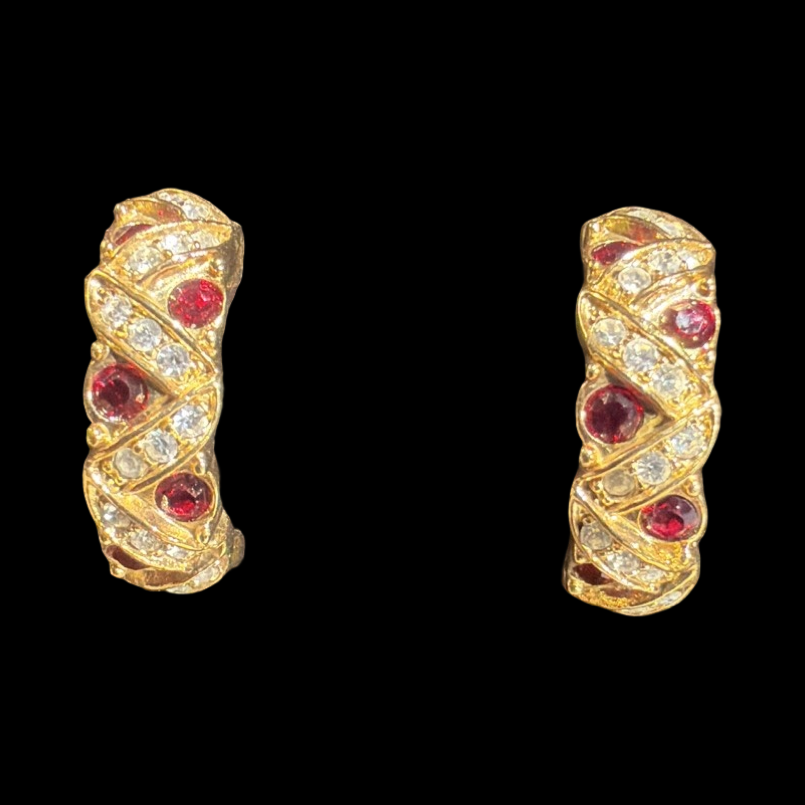 ROMAN RUBY RHINESTONE EARRINGS