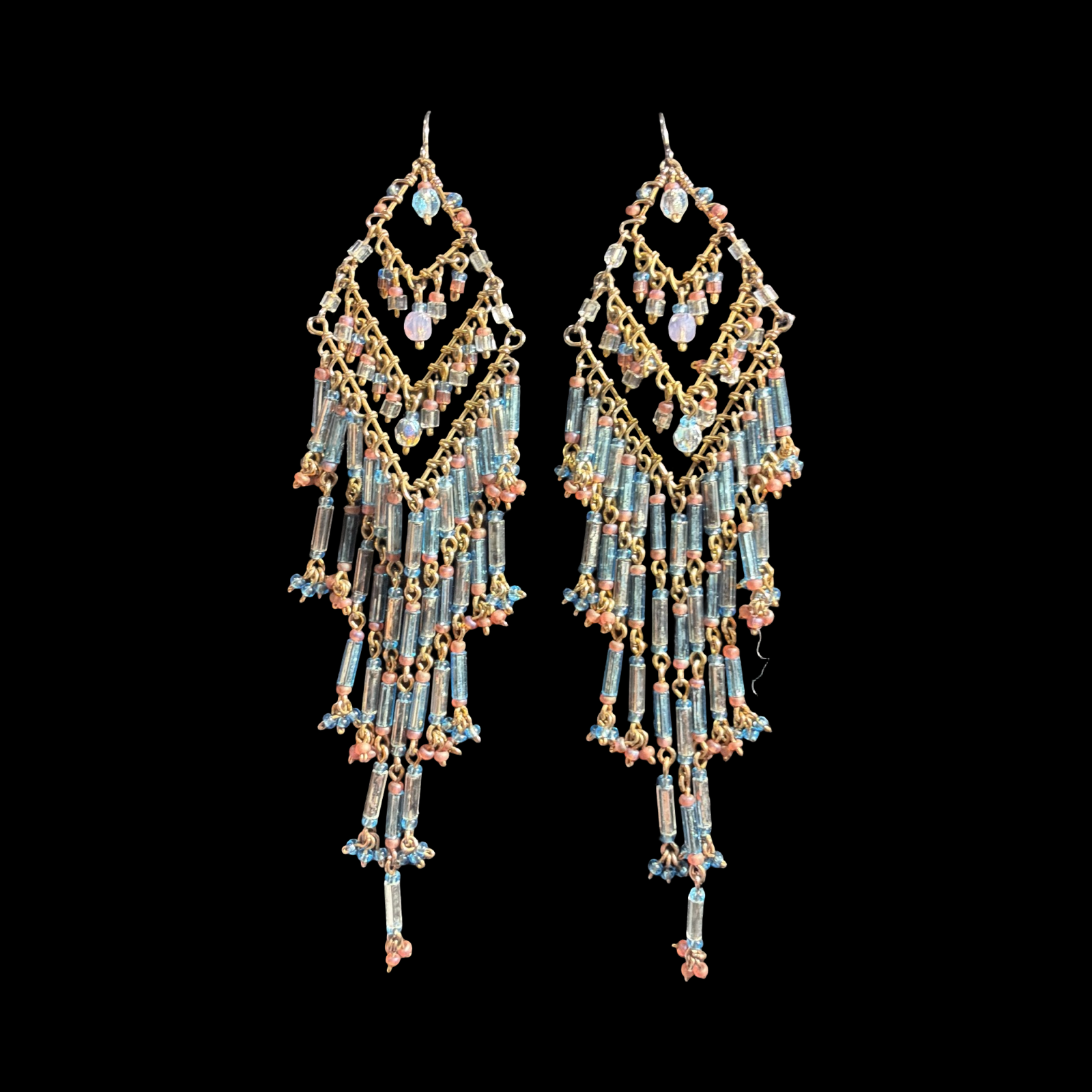 BEADED CHANDELIER HOOK EARRINGS