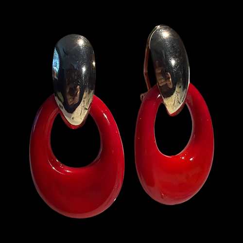 1960'S GLASS HOOPLET EARRINGS