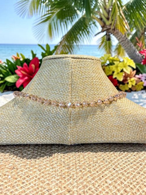 "PRETTY IN PINK" PINK GLASS BEADS AND PENDANTS NECKLACE