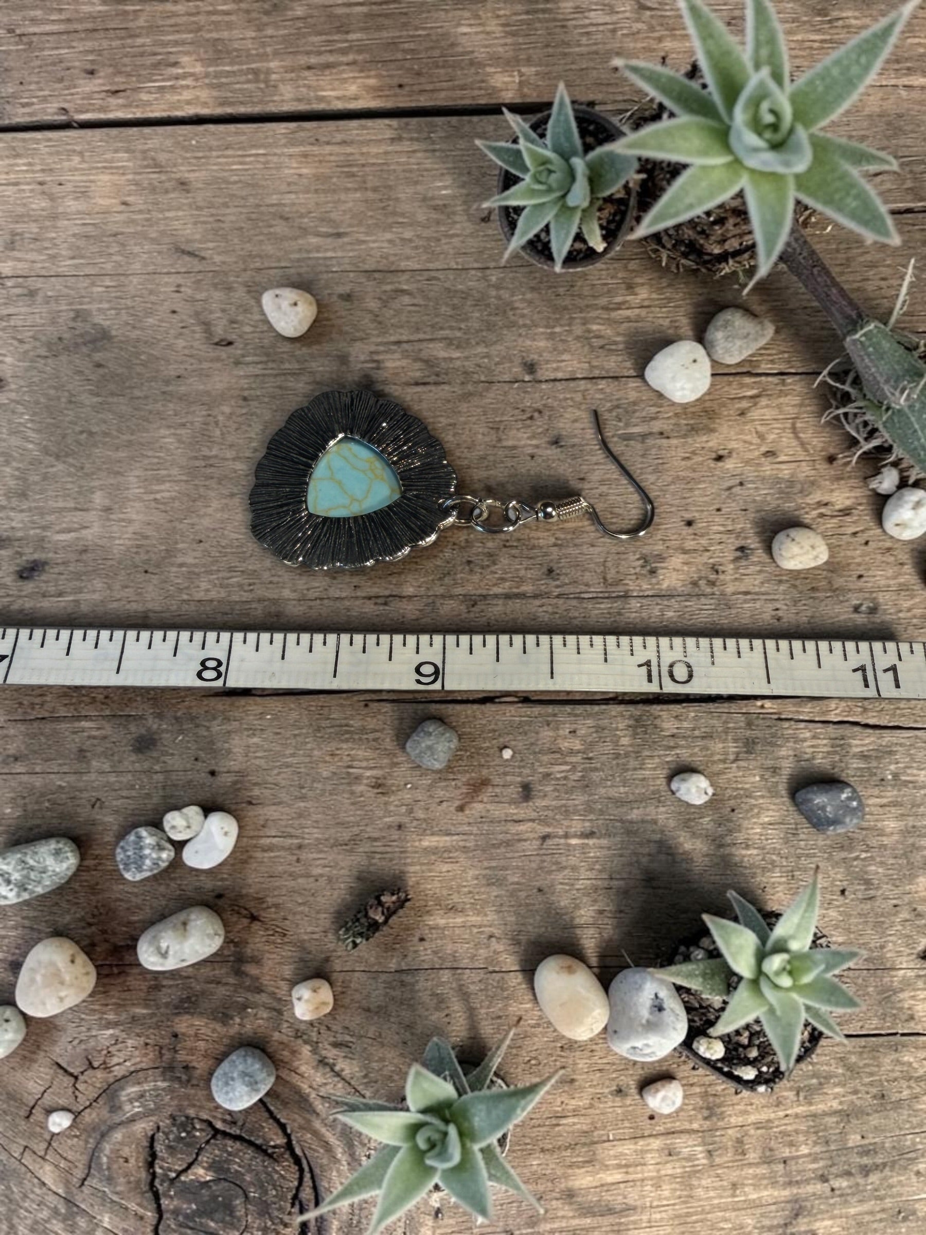 SILVER AND TURQUOISE EARRINGS