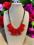 FUN RED CORDED NECKLACE