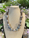 GREY TONES BEADED NECKLACE