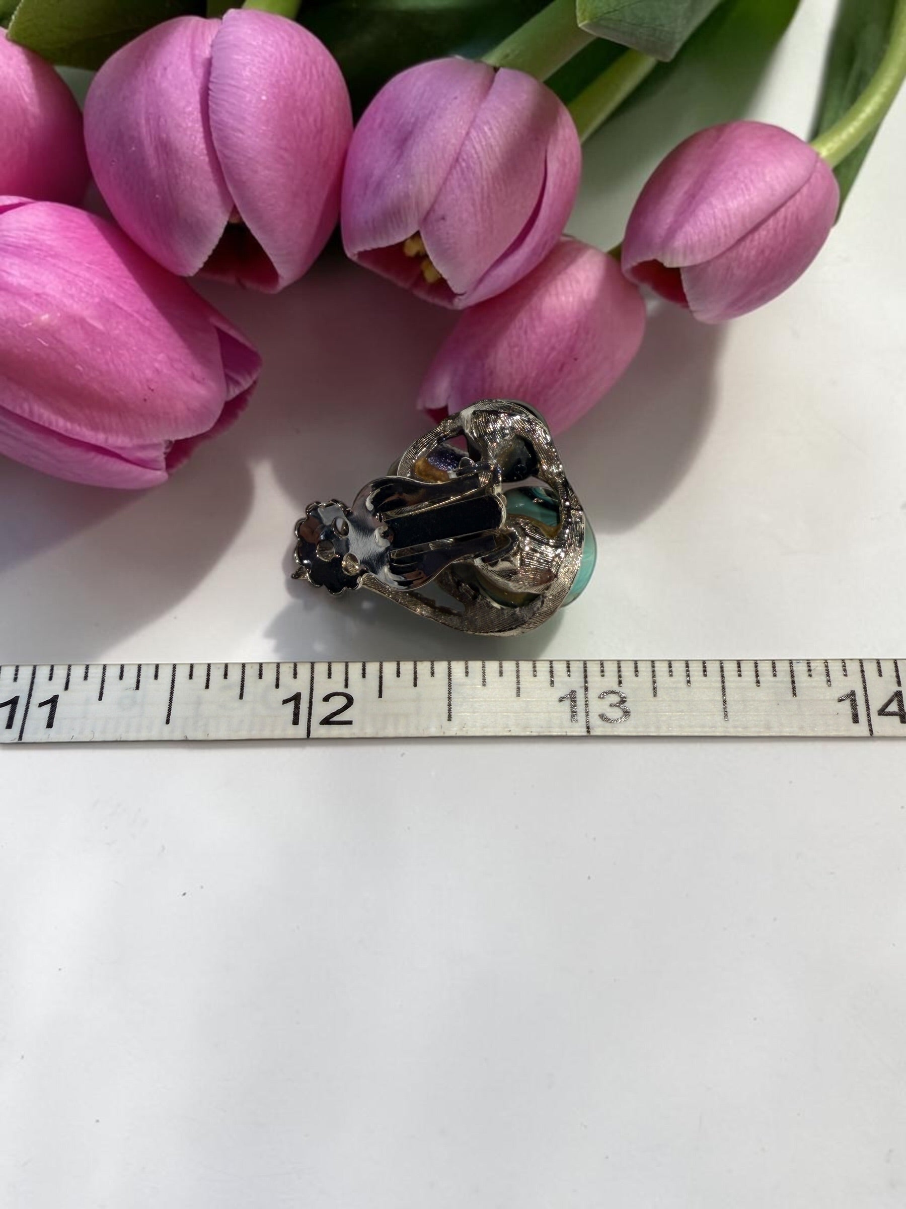 VINTAGE BLUE, BLACK, AND SWIRL BEAD EARRINGS