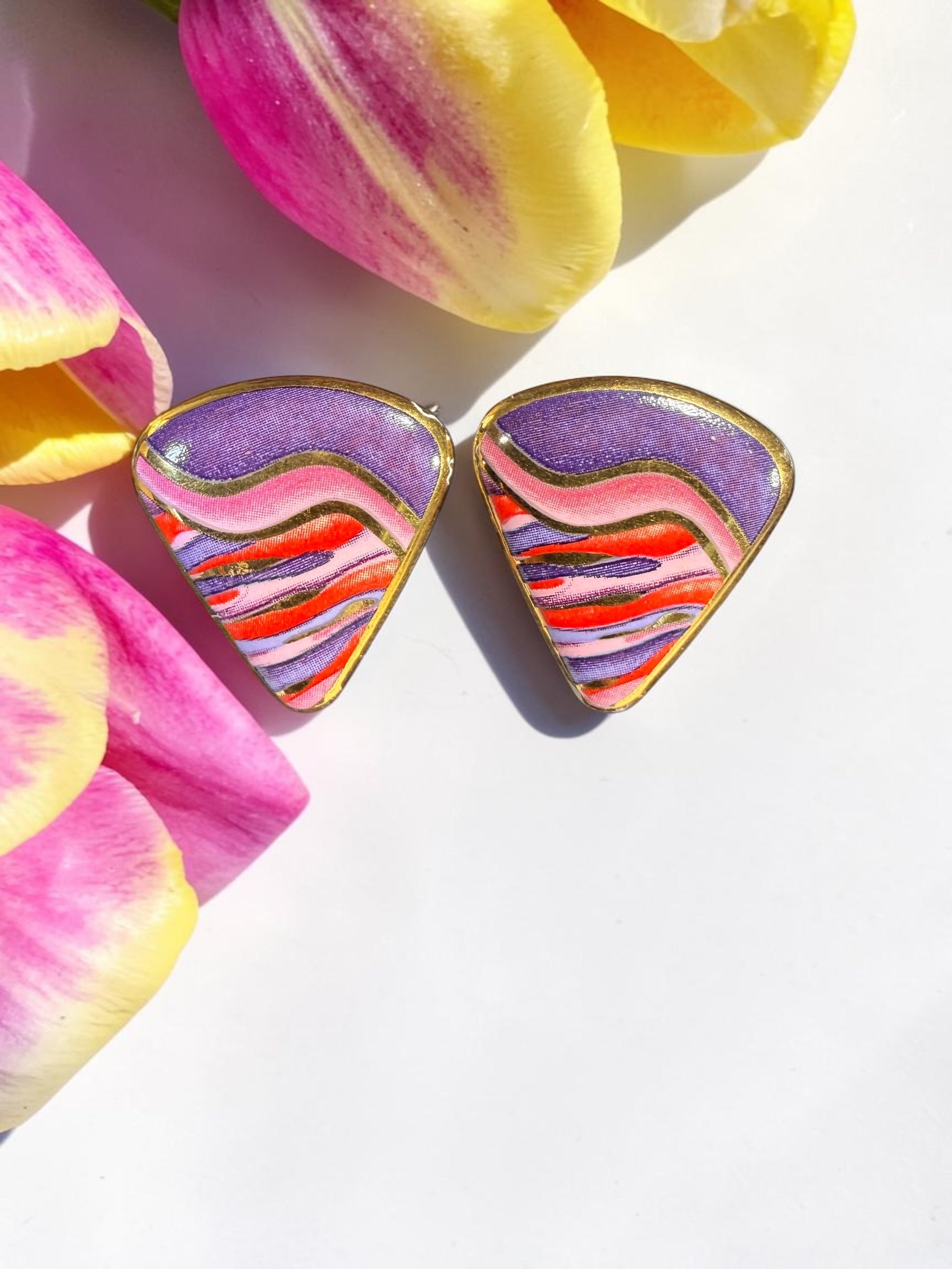 SWIRL PORCELAIN EARRINGS