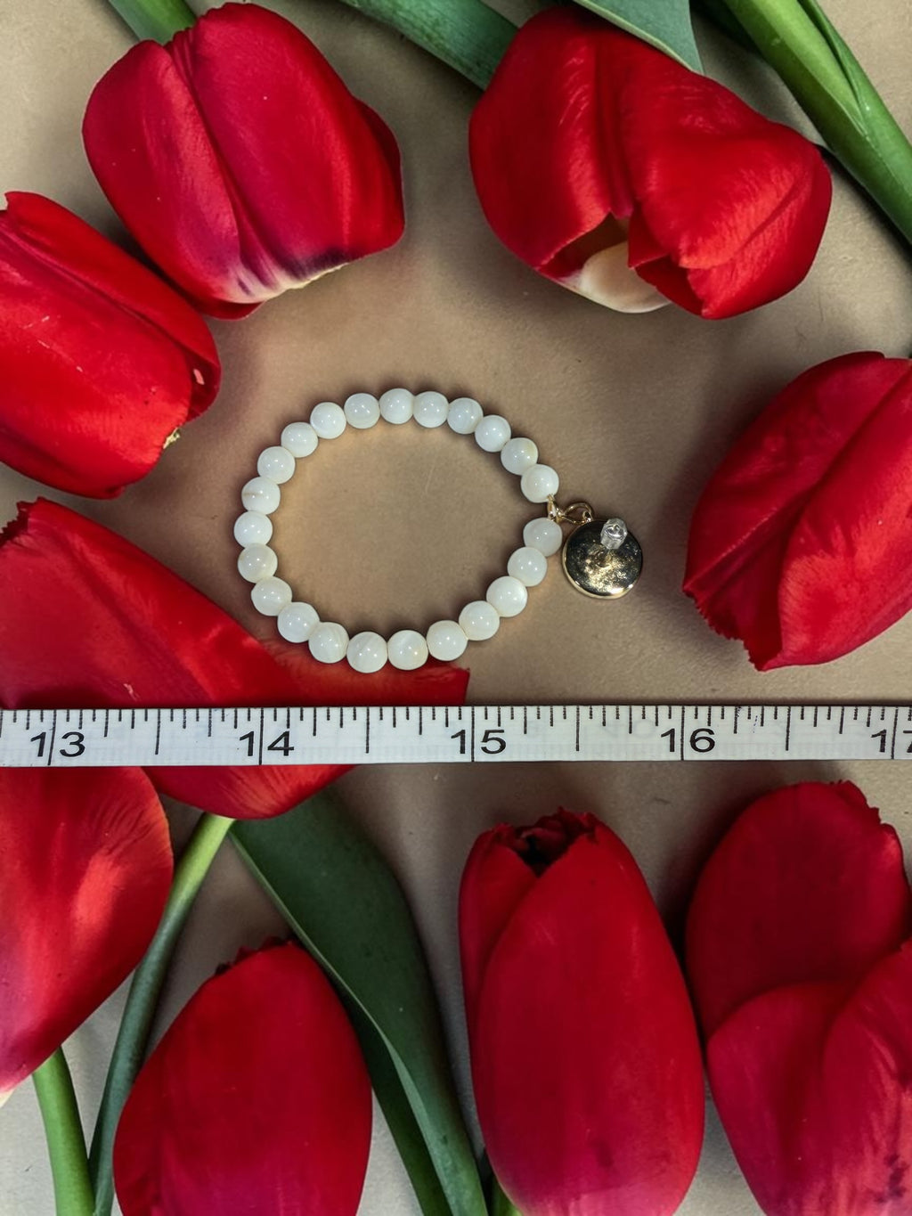 WHITE GLASS BEAD EARRINGS