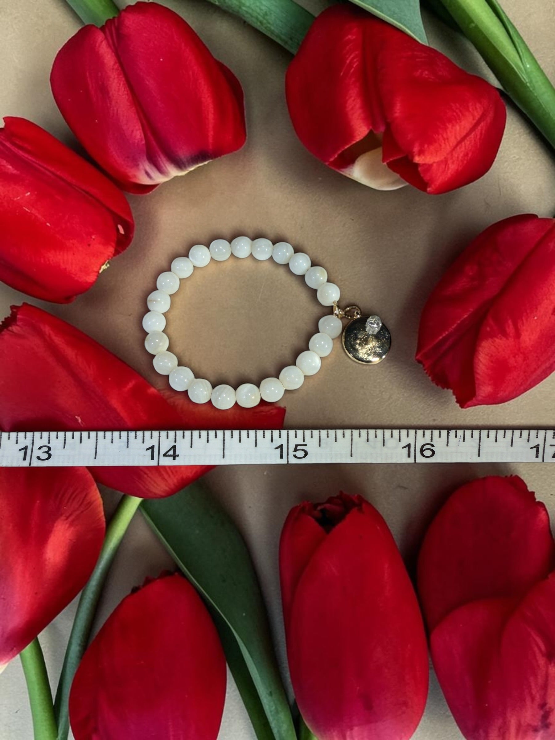WHITE GLASS BEAD EARRINGS