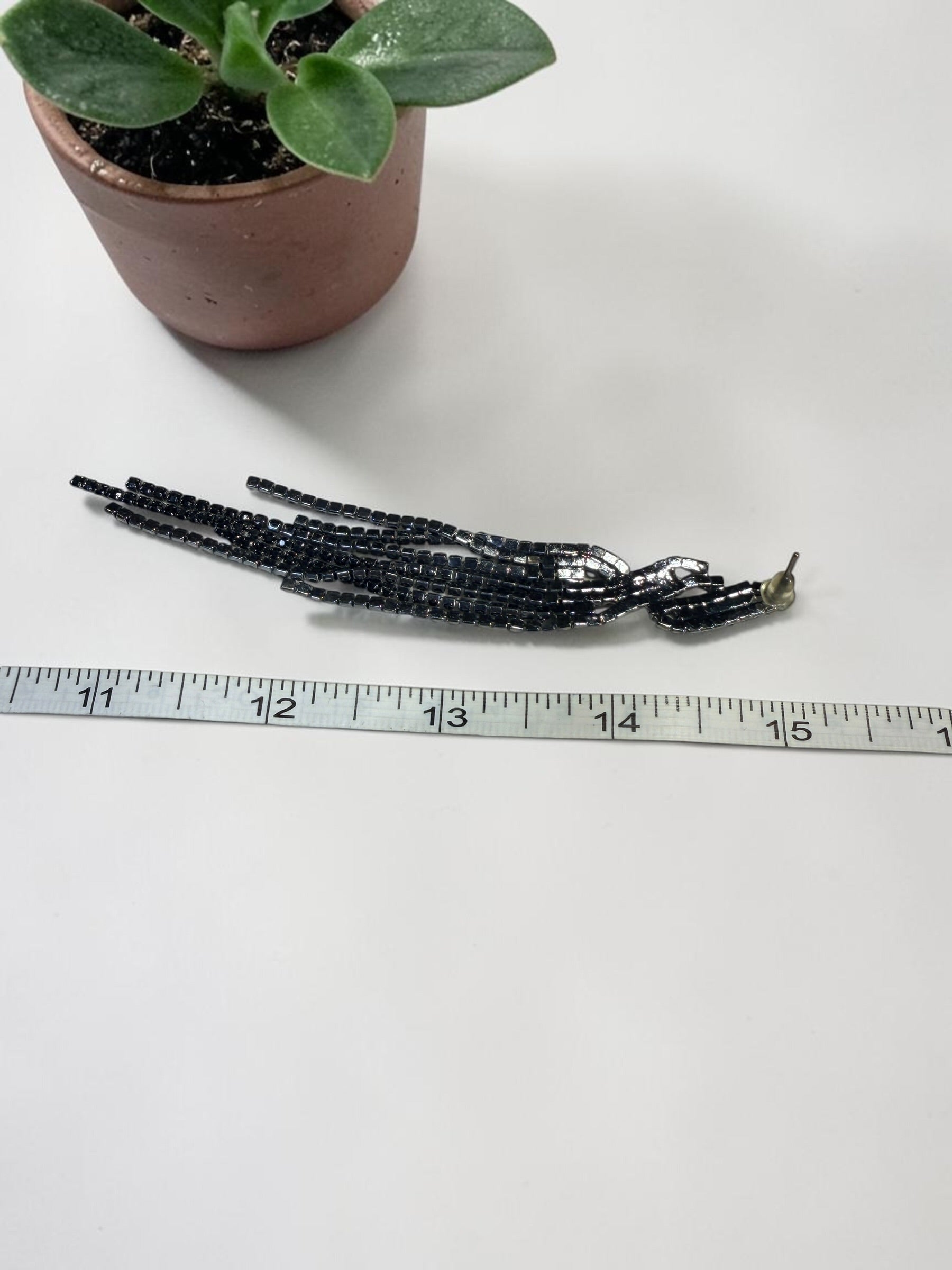 BLACK RHINESTONE EARRINGS