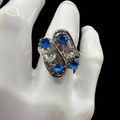VINTAGE BLUE AND CLEAR RING