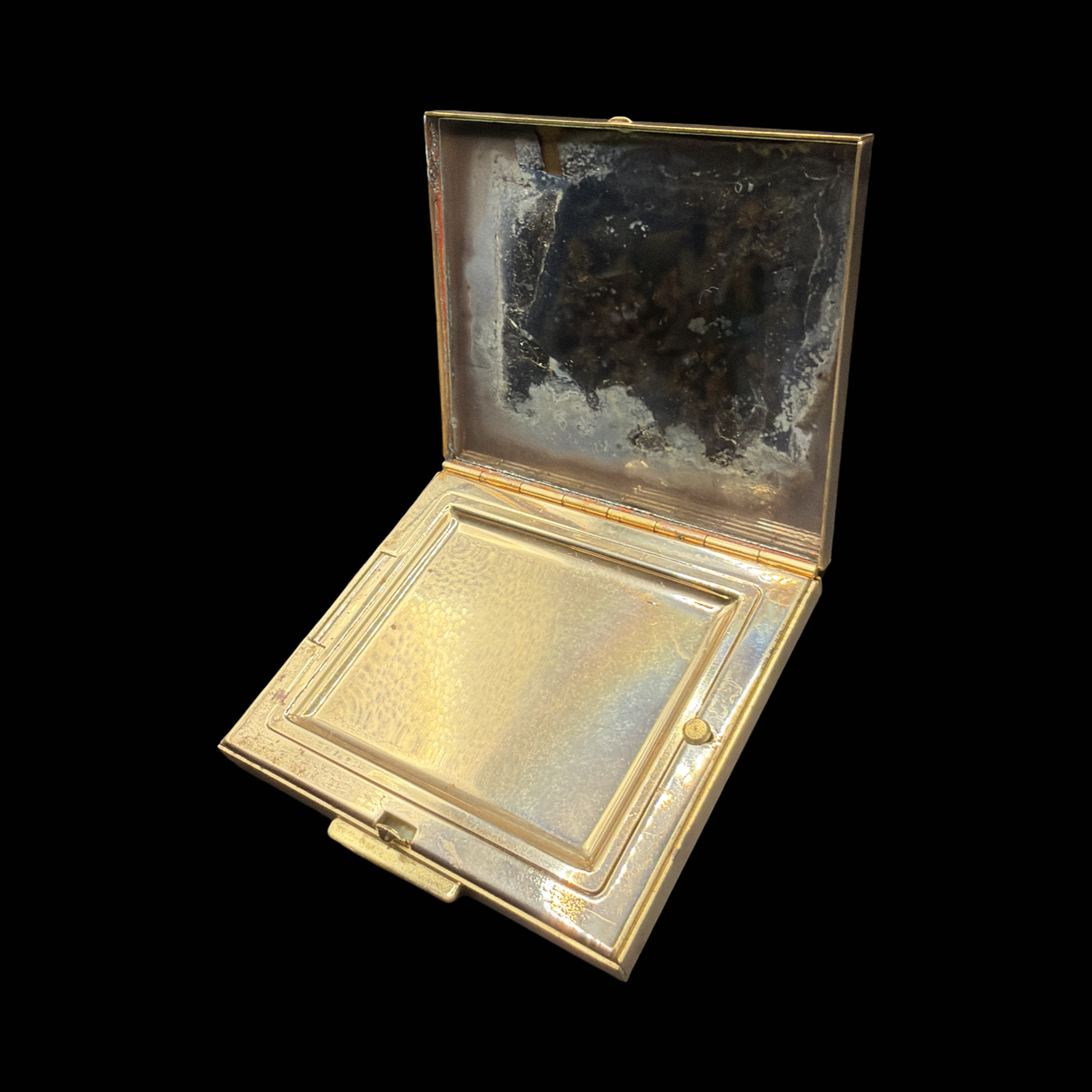 VINTAGE RHINESTONE AND FAUX PEARL COMPACT