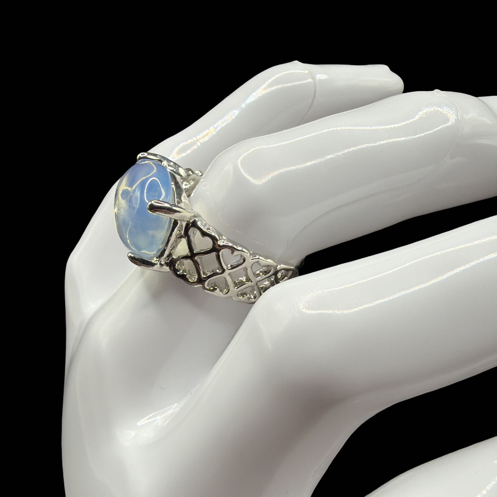 GLASS OPALITE COLORED RING