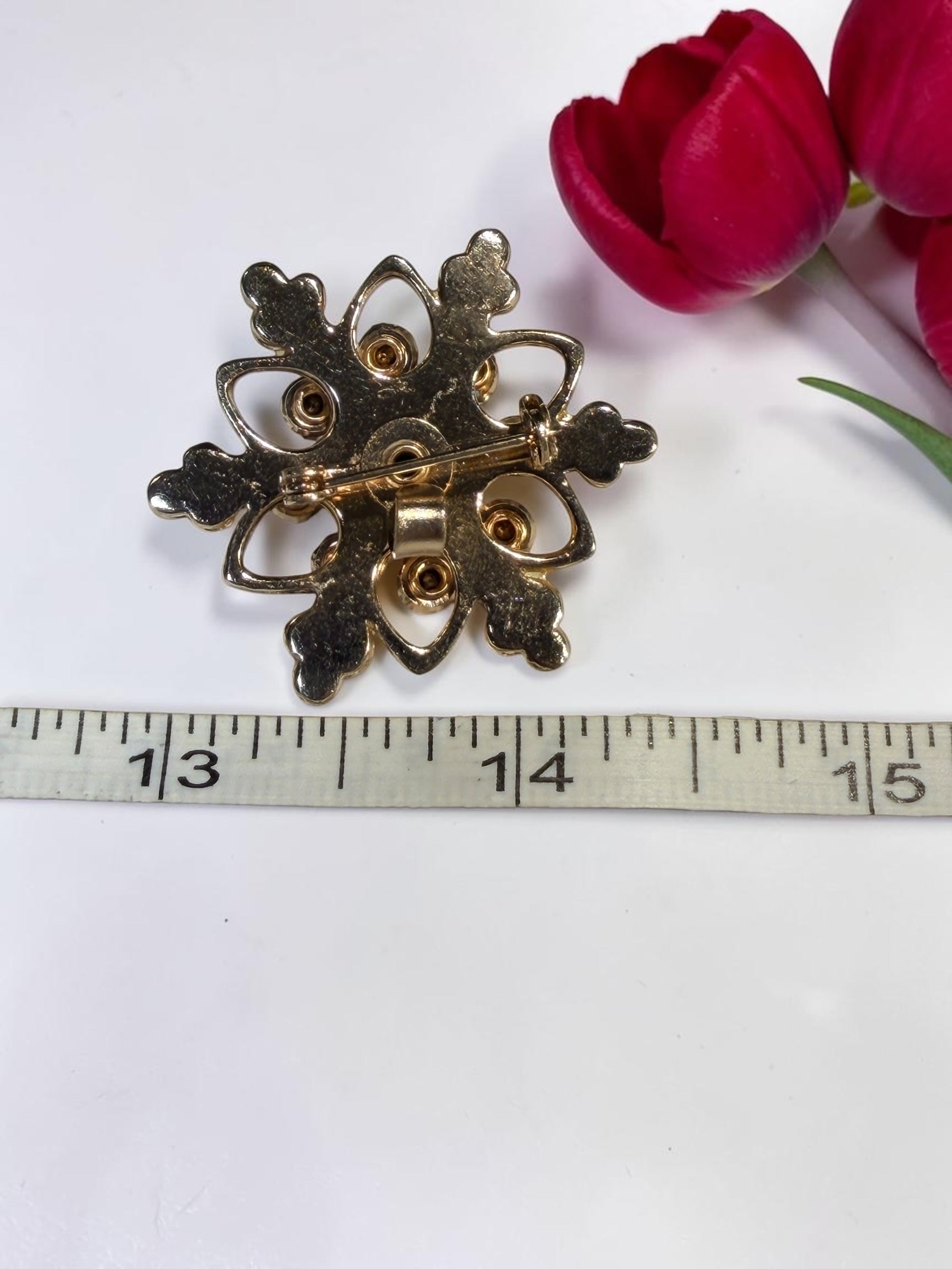 VERY NICE MULTI COLORED RHINESTONE  BROOCH OR PENDANT