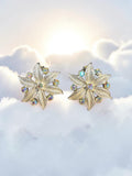 SILVER AB FLORAL EARRINGS