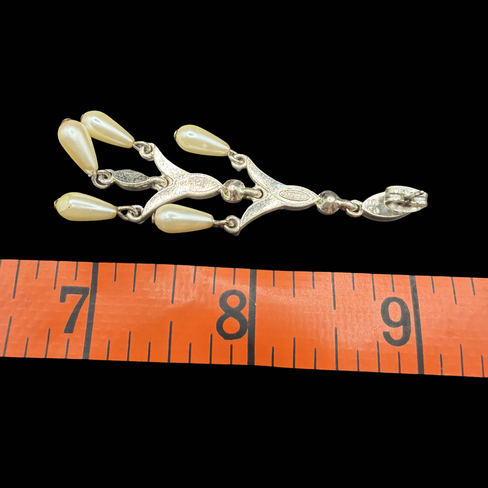 AVON DANGLE FAUX PEARL EARRINGS