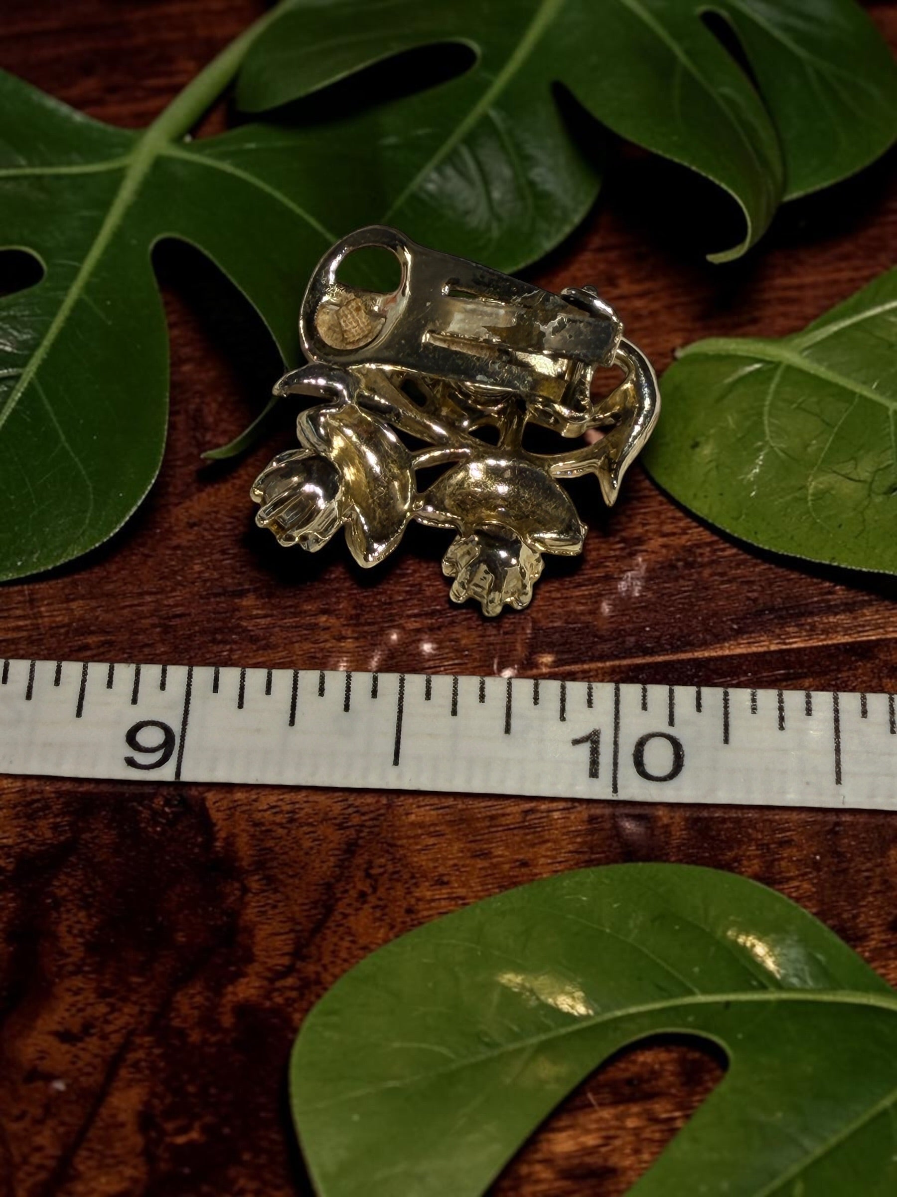 FLORAL RHINESTONE EARRINGS