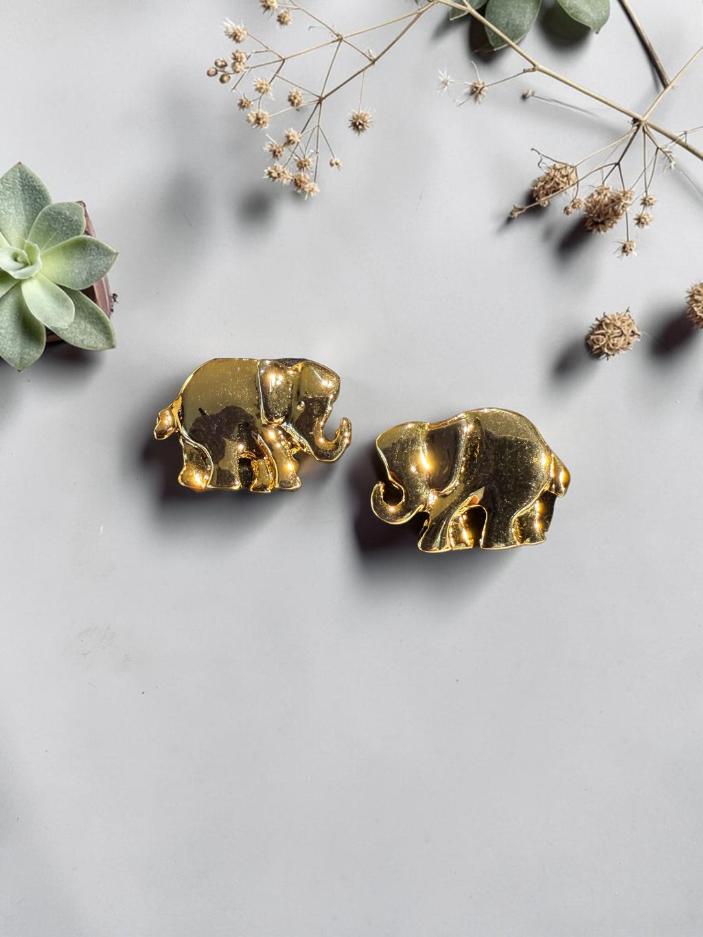 SMALL GOLD ELEPHANT EARRINGS