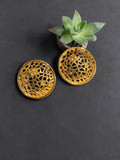 ROUND GOLD TONE FILIGREE EARRINGS