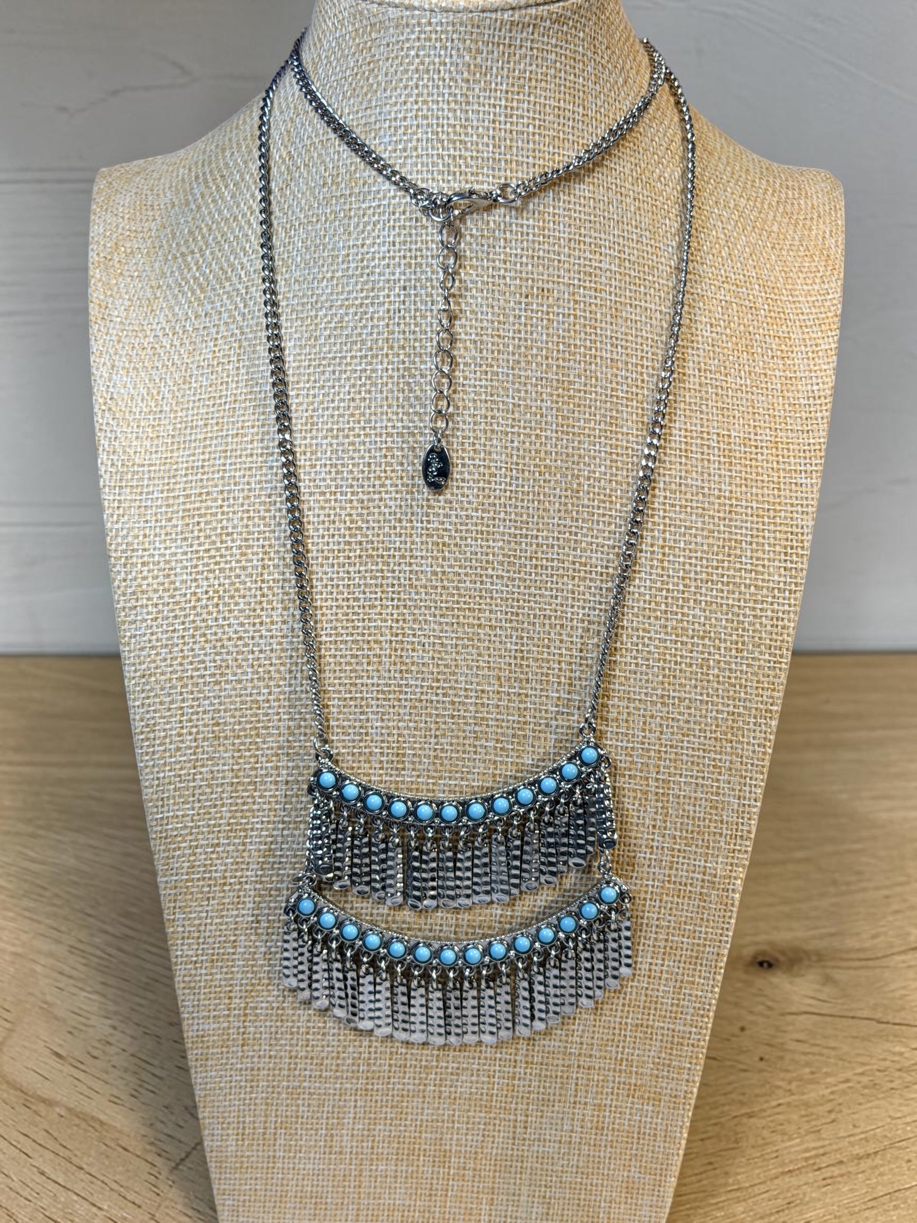 TURQUOISE COLORED BIB NECKLACE