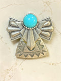 TURQUOISE COLORED ANGEL BROOCH