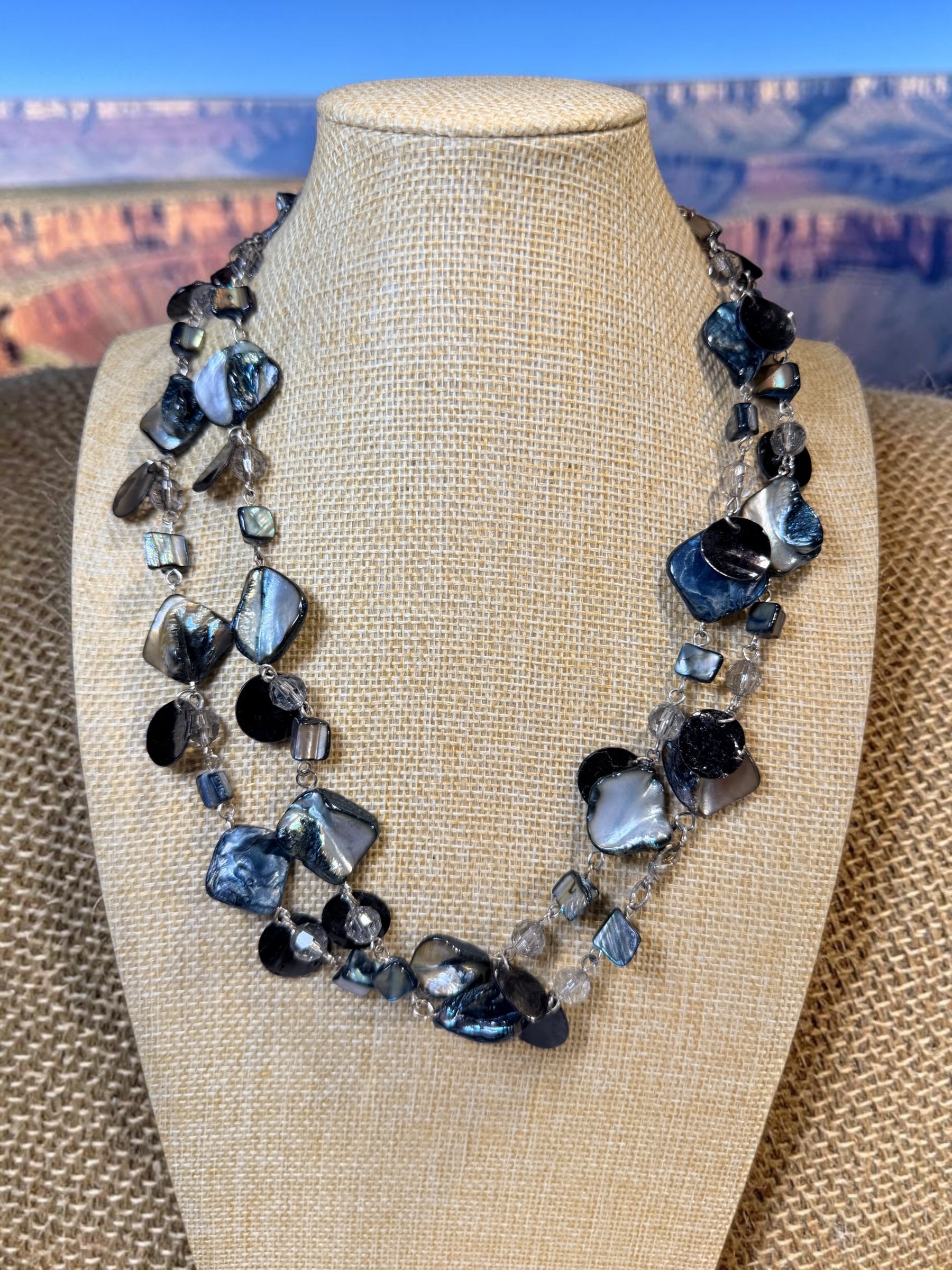 LONG ABALONE SHELL NECKLACE
