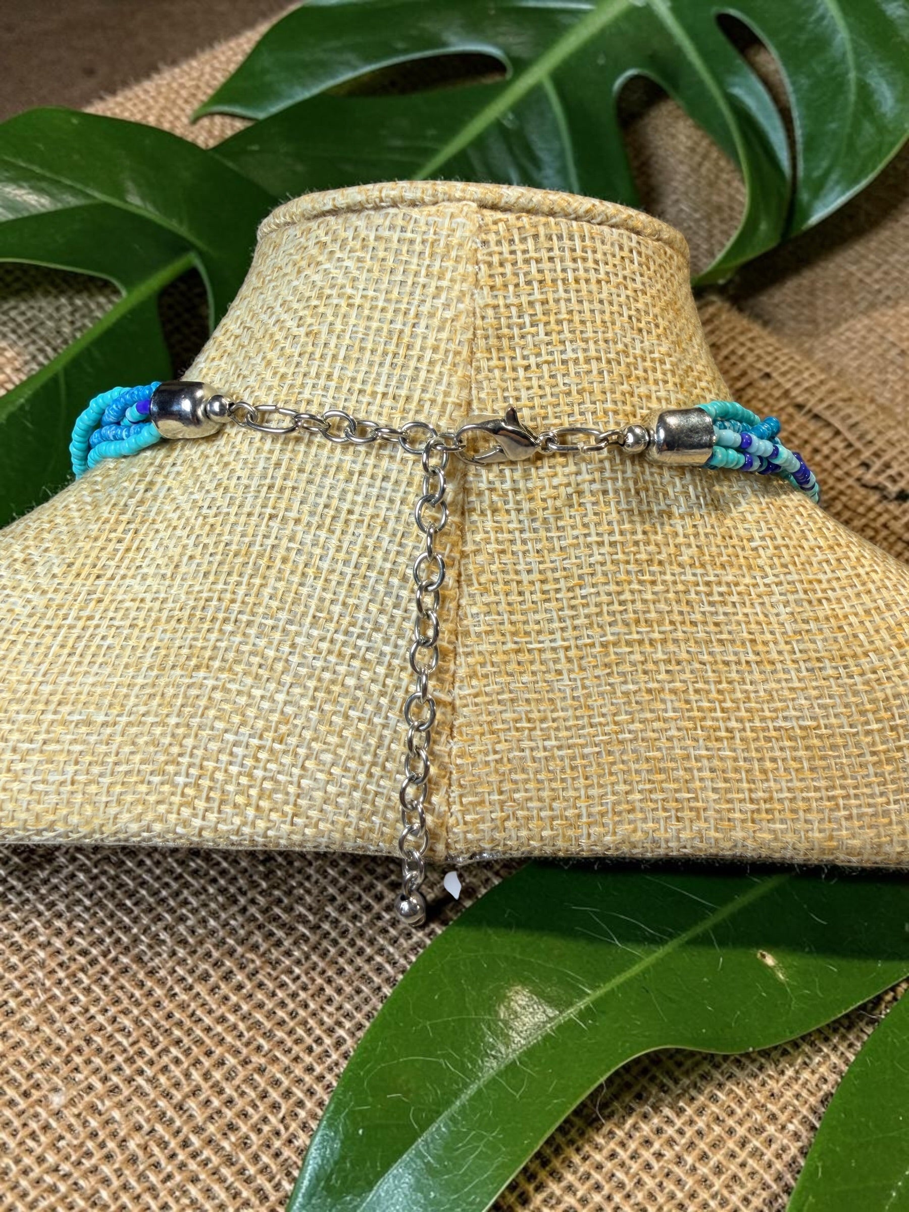 BLUE MULTI STRAND NECKLACE