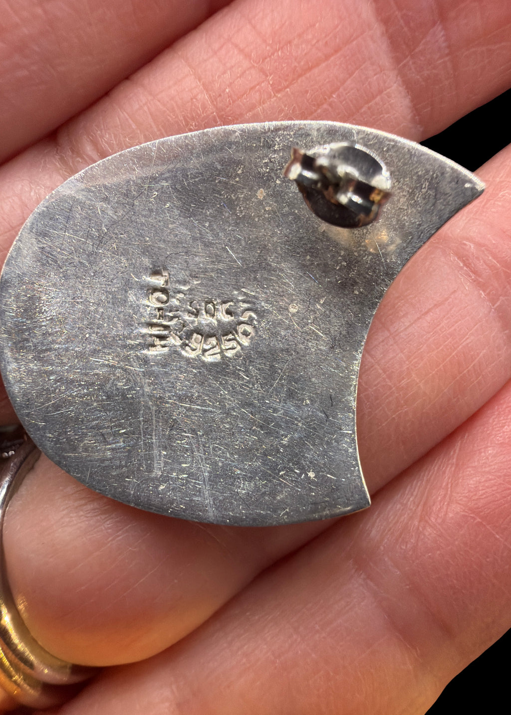 925 BLACK CABOCHON EARRINGS